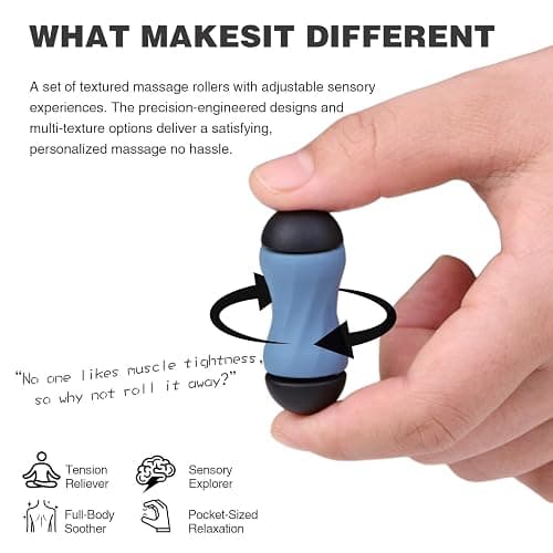 FUFADADE Mini Fidget Toys for Adults Teens, 2-in-1 Silent Fidget Toys Finger Roller with Anxiety Stress & Relief Functions, Stress Relief and Focus Tool for Office, Home (Style 2) thumbnail 2