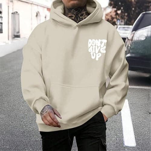 Wedsadl Graphic Streetwear Hoodies For Men Vintage Hoodie Inspirational Sweatshirts Positive Letter Print Cotton Pullover thumbnail 2