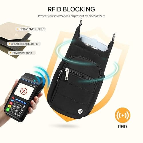 Telena Water Bottle Holder with Strap RFID Crossbody Bags for Women for Walking, Hiking, Cycling thumbnail 3