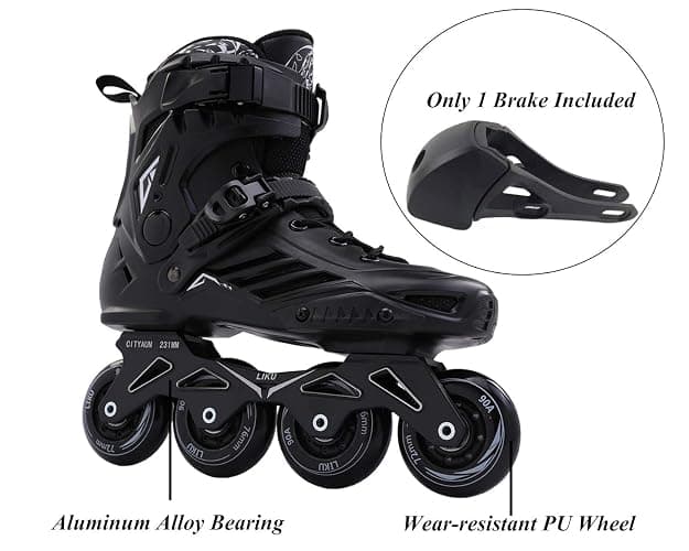 LIKU Black Inline Skates Unisex thumbnail 2