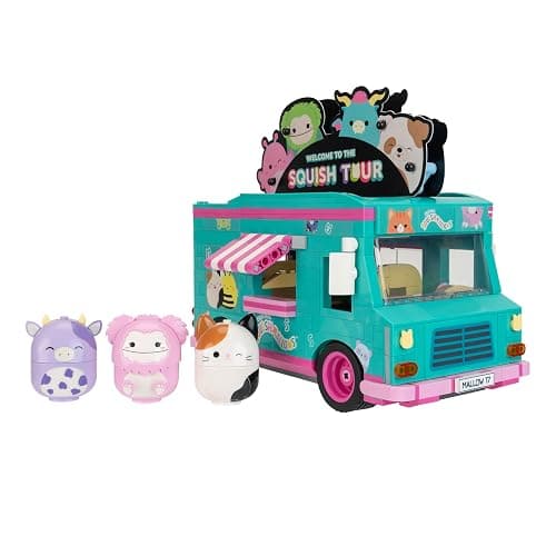 BLDR Squishmallows Squish Tour Van Building Set - Cam The Cat, Bubba The Cow, & Brina The Bigfoot Buildable Figures - Squishmallows Fans 8+, 0098 thumbnail 3