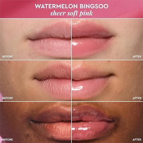 Glow Recipe Glass Balm Lip Treatment - 12Hr Hydrating Lip Balm & Moisturizer with Hyaluronic Acid to Smooth, Plump & Protect from Dryness - Sheer Soft Pink Tint, Watermelon Bingsoo (15 ml) thumbnail 5