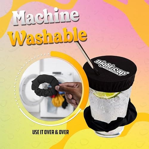 Nightcap The Original Drink Cover Scrunchie – As Seen On Shark Tank And TikTok - Reusable - Wear On Wrist Or In Hair, Prevent Drink Spiking - Sanitary Pocket Keeps Cover Clean thumbnail 8