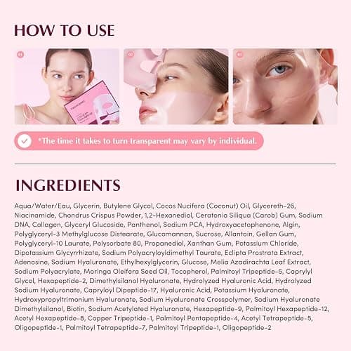 EQQUALBERRY Collagen Pore-Tight Up Mask - PDRN & Low Molecular Collagen for Pore Minimizing and Firming | Korean Collagen Face Mask for Glass Skin, 4 Sheets, 1.01 OZ. thumbnail 8
