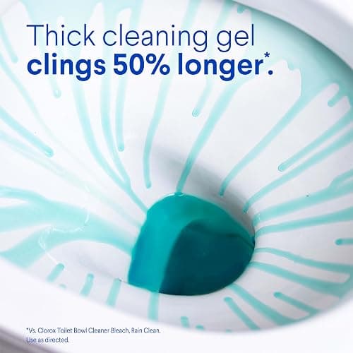 Clorox Toilet Bowl Cleaner Clinging Bleach Gel, Kills 99.9% of Bacteria and Viruses, Ocean Mist, 24 Fl Oz, Pack of 2 thumbnail 4