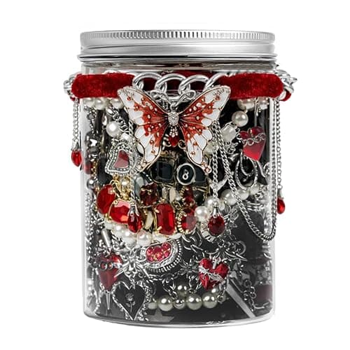 SMUOBT Mystery Jewelry Jar Box Set, Gothic Surprise Gift for Women | Gothic Vintage Jewelry Assortment, Includes Necklace/Earrings/Rings/Bracelet/Keychain, Surprise Mix, Ideal for Birthday - Image 1