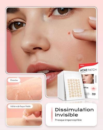 Patch Bouton Invisible - Hydrocolloïde, Imperméable & Transpirable - Absorption Maximale pour Traiter l'Acné - 10MM & 12MM (360 Pièces) thumbnail 5