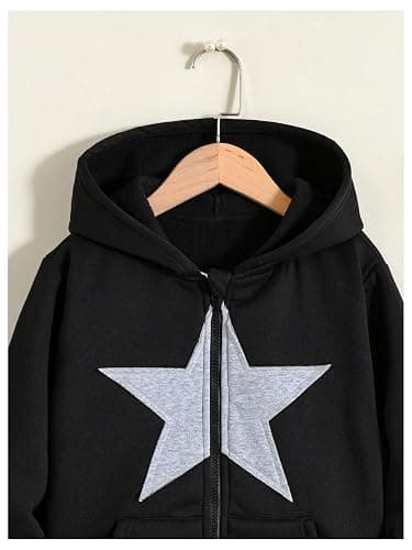 SOLY HUX Girl's Y2k Zip Up Hoodies Star Graphic Hooded Sweatshirt Casual Jackets Streetwear thumbnail 3