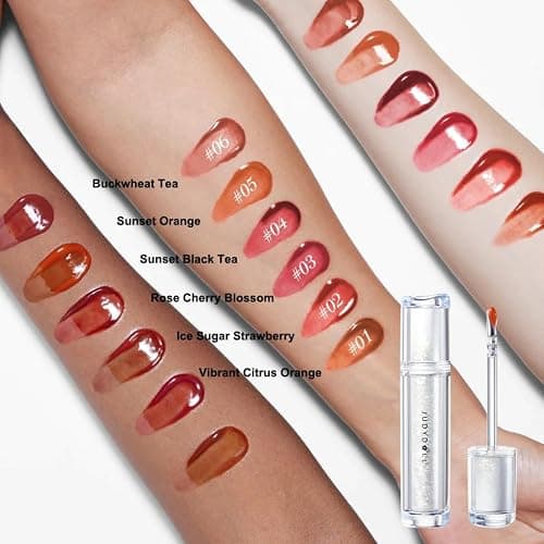 JUDYDOLL Ice Watery Lip Gloss, Waterproof Long-lasting Moisturizing Liquid Lipstick, Mirror Lip Glazes, Stocking Stuffers (#11 Grape Shake, 2.4 grams) thumbnail 6