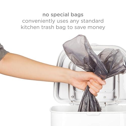 Ubbi Adult Diaper Pail, Steel Odor Locking, No Special Bag Required, Awards-Winning, Modern Design, White thumbnail 5