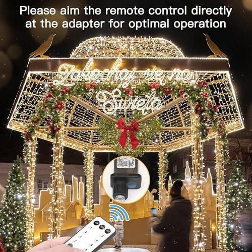suddus Christmas Lights Outdoor, 66 ft 200 LED Plug in Warm White Fairy String Lights with Remote, Twinkle Lights for Bedroom, Indoor, Tree, Dorm, Wedding, Outside, Backyard Decorations thumbnail 5