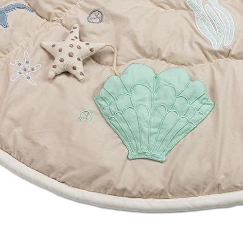 Crane Baby Activity Mat, Interactive Baby Play Mat for Boys and Girls, Sea Life, 36" x 36", Stimulating Baby Toys & Mirror, Infant Play Mat, Tummy Time Baby Floor Mat, Kids Play Mat, Tummy Time Mat thumbnail 6