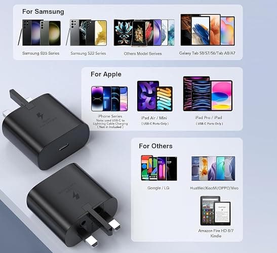 Samsung Charger Fast Charge, 2Pack 3M Samsung USB C Phone Cable and Plug for Galaxy S25 S24 S23 S22 S21 S20 A33 A34 A35 A36 A53 A54 A55 A56 A17 A16 A15 A25 A26 A70,USBC Charging Lead with Type C Plug thumbnail 7