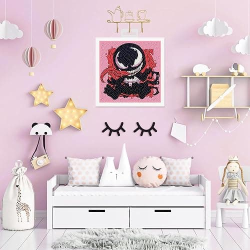 Sretoul 6 Pack Cartoon Diamond Art Kits for Kids- 6 Pack Small Diamond Art Painting, Arts and Crafts for Kids Ages 4-8-12 6X6 Inch thumbnail 4