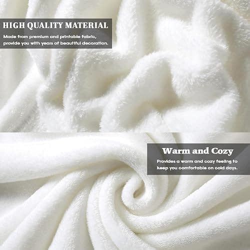 Blue and White Floral Throw Blanket, Fuzzy Soft Cozy Flannel Blanket for Home Bed Sofa Couch Chair, Decorative 50 x 60 Inch Blanket thumbnail 6