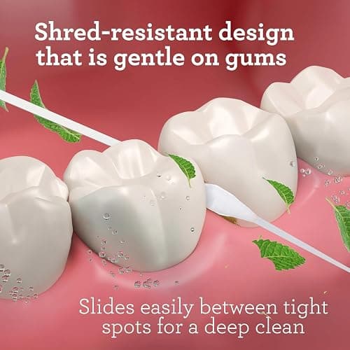 GuruNanda Expandable Waxed Dental Floss for Gentle, Deep Cleaning Wide Teeth Flossing - Peppermint Flavor - 55 Yards (Pack of 2) thumbnail 4