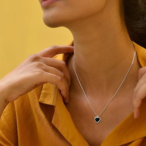 TZPI Red Heart Necklace for Women, Black Tourmaline Necklace as as Christmas Gifts Carnelian Necklaces as Everyday Stocking Stuffers Jewelry Moonstone Crystal Pendant Birthday Gifts for Her thumbnail 8