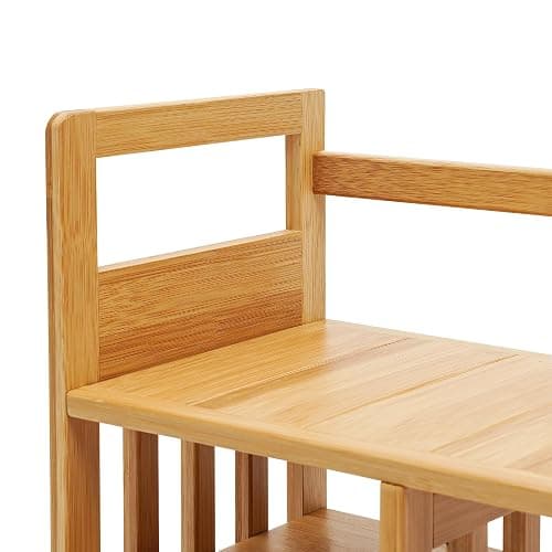 Veruopes Bamboo Desk Shelves with 3 Drawers Office Desktop Storage Rack Desk Top Document Storage Organizer Rectangular Desktop File Holder Open Design for Office Home School 19.7 * 7.5 * 17.7in thumbnail 8