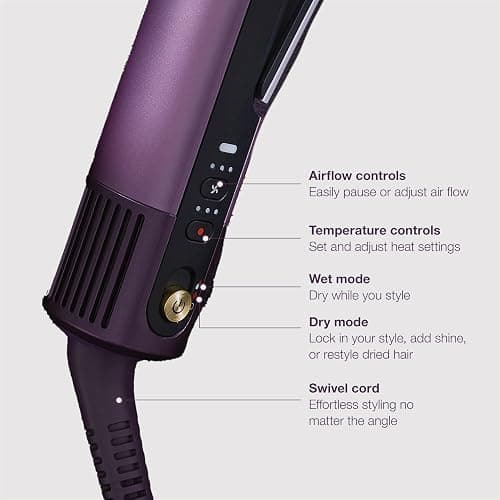 Shark SilkiPro™ Straight | Wet-to-Dry Hair Straightener + Rapid Blow Dryer | 3 Interchangeable Combs | Ultra-Fast Drying | No Heat Damage | for All Hair Types | Rose Petal | HT400PK thumbnail 11