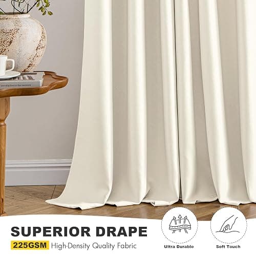 MIULEE Birch Blackout Curtains for Bedroom Living Room 63 Inches Long 2 Panels, Thermal Insulated Room Darkening Drapes Solid Grommet Noise Reduction Light Blocking Window Treatments 40x63 Inch thumbnail 5