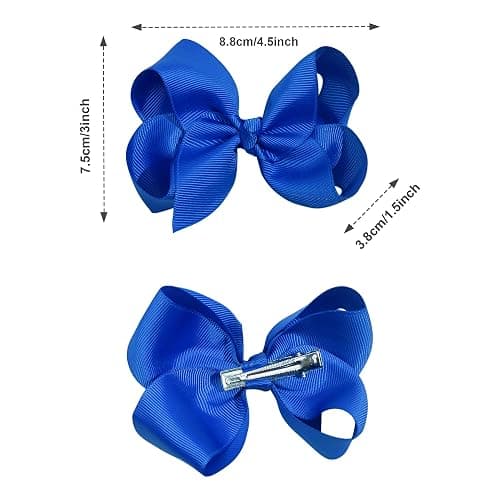 CÉLLOT 40PCS 4.5 Inch Hair Bows for Girls Toddler Hair Accessories in Pairs | Grosgrain Ribbon with Alligator Clips for Baby Girls Toddlers Kids | Back to School | Easy to Use Non-Slip thumbnail 2