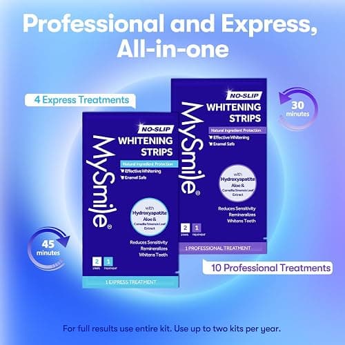 MySmile Teeth Whitening Strips 14 Treatments Kit, Hydroxyapatite-Infuse White Strips, Non-Sensitive Teeth Whitening with Soothing Natural Ingredients, Enamel-Safe, Residue-Free, Non-Slip(28 Count) - 28 Count (Pack of 1) thumbnail 8