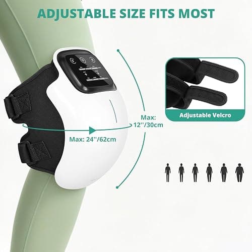 Medcursor Knee Massager, Cordless Heated Knee Massager with 3 Heating Levels, 3 Vibration Modes, LED Screen & Adjustable Straps, Massage with Heat for Relief thumbnail 10