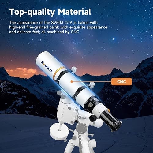 SVBONY SV503 Refractor Telescope, 102mm F7 Extra Low Dispersion Achromatic Refractor OTA, Dual-Speed Focuser, 90mm Back Focus, Telescope for Adults High Powered, for Deep Sky Planets Astrophotography thumbnail 7