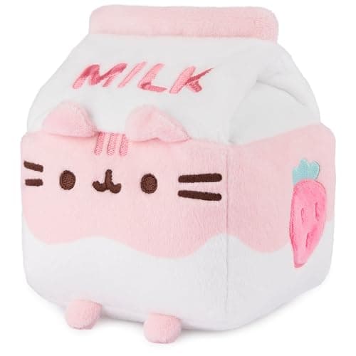 GUND Pusheen Strawberry Milk Plush Cat Stuffed Animal for Ages 8 and Up, Pink/White, 6” thumbnail 5