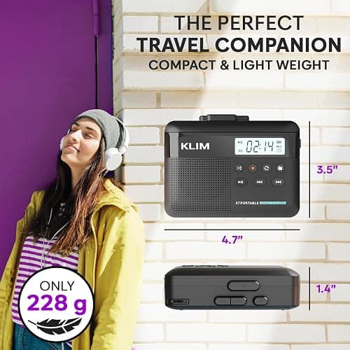 KLIM K7 Cassette Tape Player + Cassette to MP3 Converter + Portable Cassette Player + Walkman Cassette Player + Built-in Microphone & Speaker + Rechargeable Battery + Earphones + 16GB SD Card thumbnail 7