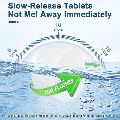 Msvvko Toilet Bowl Cleaner Tablets - 30 Pack Automatic Cleaners with Bleach, Slow-Releasing Toilet Tank Cleaners for Deodorizing & Descaling, Household Toilet Cleaners against Tough Stains thumbnail 6