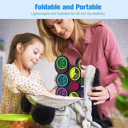 Miortior Electronic Drum Set, 10 Pads Roll-up Drum Practice Pad with Drum Pedals & Sticks, Built-in Speaker with Headphone Jack, Great Christmas & Birthday Gift for Kids thumbnail 7