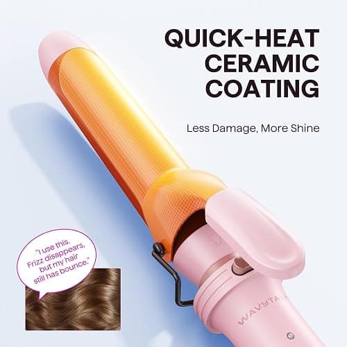 Wavytalk 3 in 1 Curling Wand Set, Multi Curl, Curling Iron Set with Heated Round Brush, Flat Iron Hair Straightener, 1 1/4 inch Curling Iron, Dual Voltage Hair Curler(Pink) thumbnail 6
