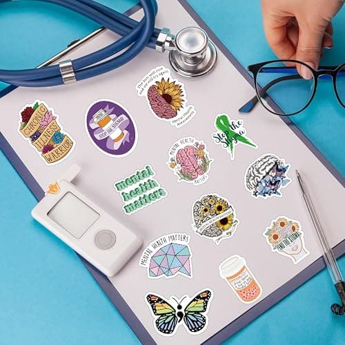 Mental Health Stickers 100PCS Mental Health Awareness,Vinyl Health Gifts Decal,Mental Health Gifts Stickers for Adults,Therapist Gifts Mental Health thumbnail 3