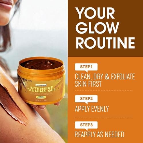 HAOTIME Tanning Lotion, Fast Tan Accelerator for Natural Browning, Deep Dark Tan with Beta-Carotene, Vitamins C & E, Natural Oils, Hydrating, Non-Greasy, Water-Resistant, Outdoor Tanning Gel, 5 Fl Oz thumbnail 6