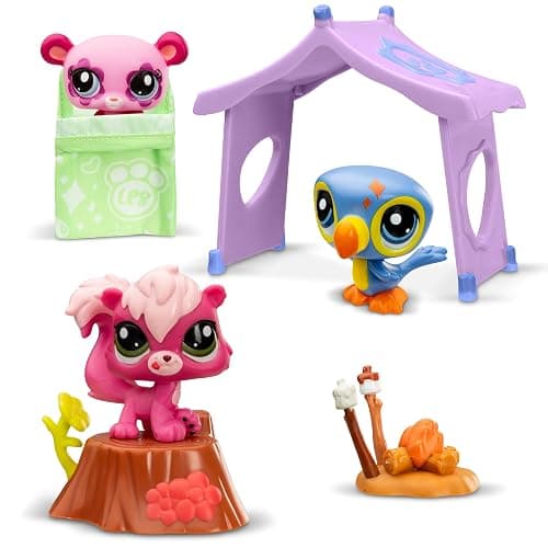 Littlest Pet Shop - BF00574 - Camping Set 3 Animals and Accessories - Littlest Pet Shop LPS Panda Squirrel Toucan - Toy Set Mini Cute Animal Figurines - Children's Toy 4 Years and Above thumbnail 4