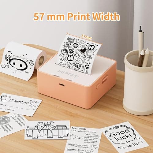 HPRT S2 Mini Sticker Maker, Portable Label Printer with 1 Roll Sticker Paper, Ideal for Study Notes, Text, Sticker, Memo, Checklist, Labels, DIY, Multiple Templates, Support 57mm Width Label(Orange) thumbnail 6