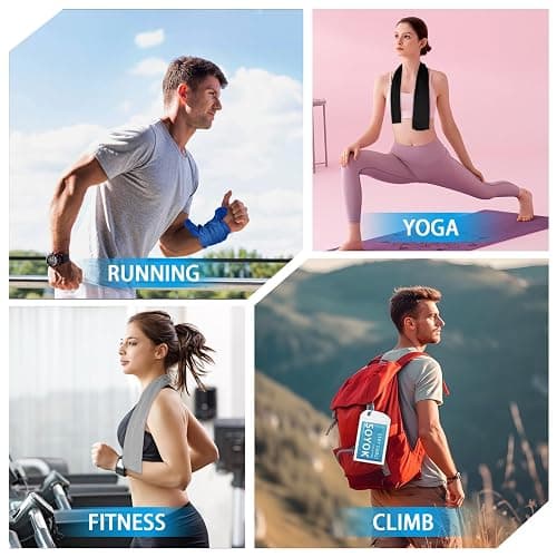 4 Packs Cooling Towel, 40" x 12" Microfiber Cooling Towels for Neck and Face, Soft Breathable Gym Towel for Working Out with Waterproof Bag & Carabiner, Sweat Towels for Running, Yoga, Travel, Climb thumbnail 3