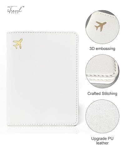 toTravelGear Passport Holder for Travel Essentials,RFID Blocking Passport Cover Case for Travel Accessories,Travel Wallet for Women Men (Cream) thumbnail 6