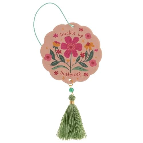 Karma, Essential Oil Air Freshener for Cars Set of 2, Home & Office - Colorful Decorative Hanging Air Freshener with Tassel, Buttercup Vanilla Scented - Image 1