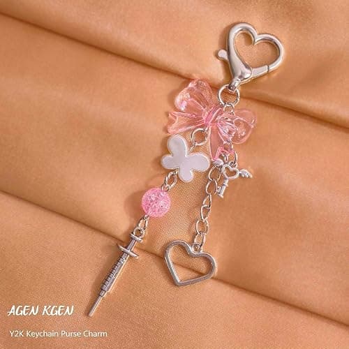 AGEN KGEN Novelty keychains Aesthetic Y2K Keychain Charms Stylish Keychains Accessories for Women Bag Purse Gifts thumbnail 4