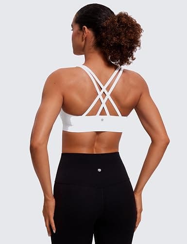 CRZ YOGA Naked Feeling Strappy Sports Bras | Medium Support, Removable Pads, Yoga, Sleek, Scoop Neck, for Women thumbnail 5