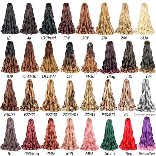 Luoyudu French Curls Braiding Hair #T30 Synthetic Bouncy Curly Braiding Hair Extensions 75g/Pack French Curly Crochet Hair Extensions 24inch (T30) - 24 Inch (pack of 8) - T30 thumbnail 6
