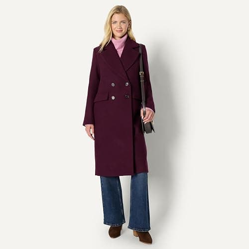 Amazon Essentials (Demi's Pick) Women's Regular-Fit Double Breasted Wool-Blend Longline Coat thumbnail 5