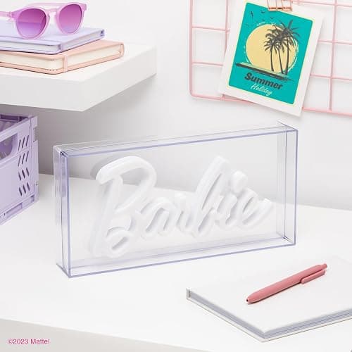 Paladone Barbie Logo LED Neon Pink Sign, Officially Licensed Barbie Merchandise and Room Decor thumbnail 2