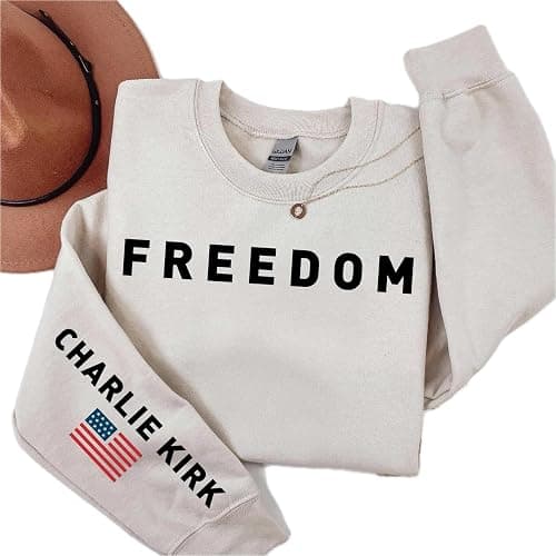 Sleeve Design Charlie Kirk Freedom Sweatshirt, Freedom Sweatshirt, Charlie Kirk Shirt, Crewneck Hoodie, Unisex Charlie Kirk Freedom Sweatshirt, Great American Pat.riot Charlie Kirk Freedom Hoodie, Sweatshirt - Hoodie Sleeve Printed Garment, Charlie Kirk Apparel thumbnail 2