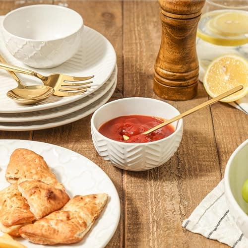 Sureasy Mini Ceramic Dipping Bowls – 4 oz, 3.5 Inch Small Bowls for Sauces & Side Dishes, Microwave & Dishwasher Safe, Set of 4, White thumbnail 6