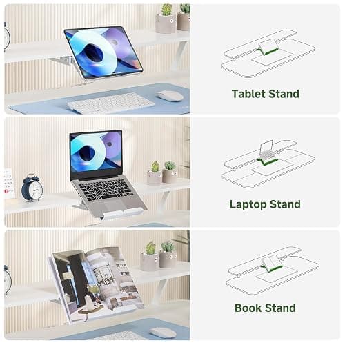 GTPLAYER Electric Standing Desk with Drawers, 48 x 24 Inches Height Adjustable Computer Desk with Monitor Stand, Laptop Stand, Sit Stand up Desk with Memory Preset for Home, Office, White thumbnail 5