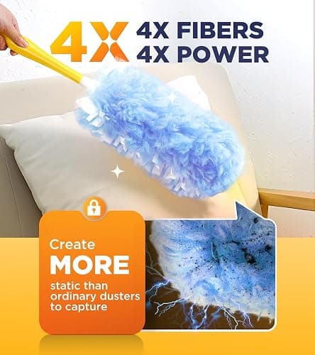 Heavy Duty Duster Refills for Swiffer Duster, 20 Count Duster Refills with 1 Handle, Multisurface 360° Dusters with 4X Microfibers, Unscented Disposable Dusters for Cleaning thumbnail 3