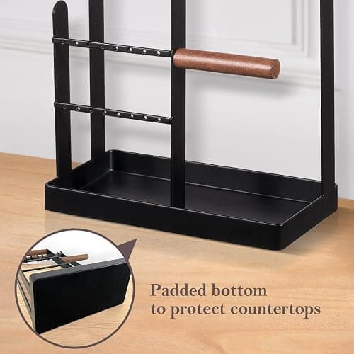 ProCase Jewelry Stand Holder Organizer, 4-Tier Necklace Holder with Ring Tray, 10 Hooks Necklaces Hanging Small Jewelry Display Storage Tower Tree for Bracelets Earrings Watches -Medium, Black thumbnail 4
